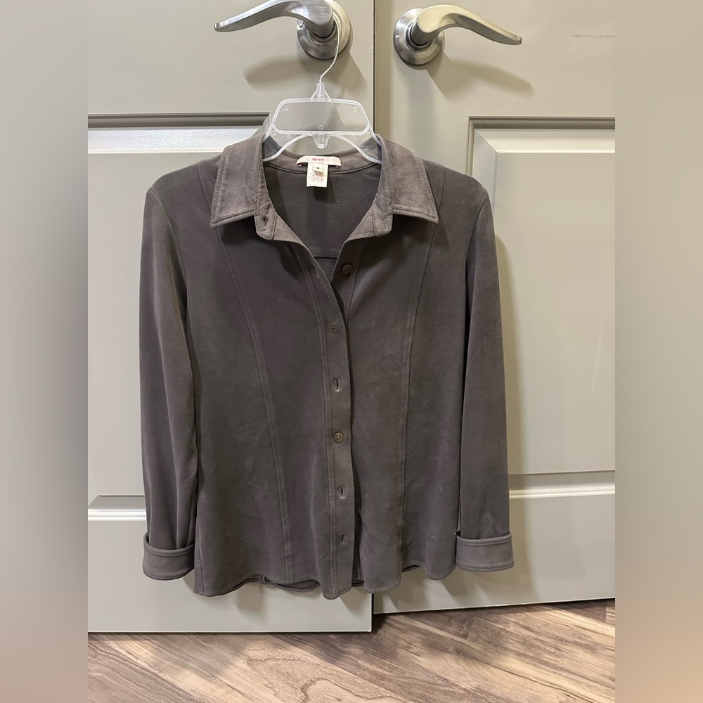 Leggiadro gray CORDUROY SHIRT JACKET in gray size 4